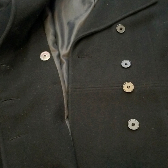 Jason Kole Black Wool Double Breasted Pea Coat - Picture 7 of 7